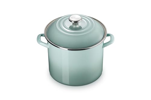 Le Creuset Enamel on Steel Traditional Stockpot, 10 qt., Sea Salt with Stainless Steel Knob
