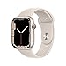 Produktbild Apple Watch Series 7 (GPS + Cellular, 45mm) Smartwatch - Aluminiumgehäuse Sternenlicht, Sportarmband Sternenlicht - Regular. Fitnesstracker, Blutsauerstoff und EKGApps, Wasserschutz