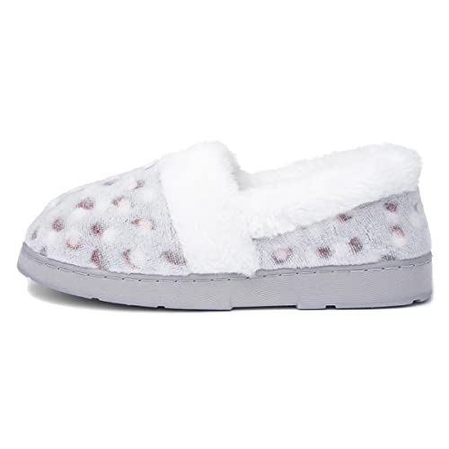 The Slipper Company Liz Womens Snow Leopard Full - Size 7 UK - Grey