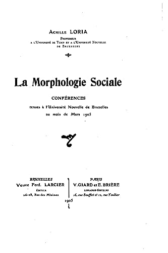 La morphologie sociale, conférences (French Edition)