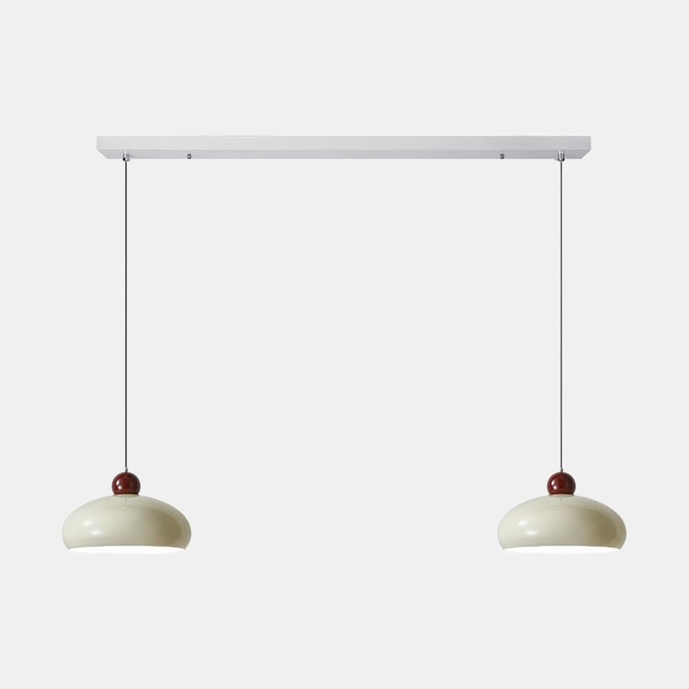 Luminaire design moderne suspension métal blanc crème E27 - 8
