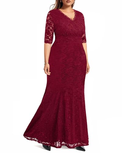 Image of Pinup Fashion Plus Size Formal Evening Dress Wedding Guest Bridal Gowns