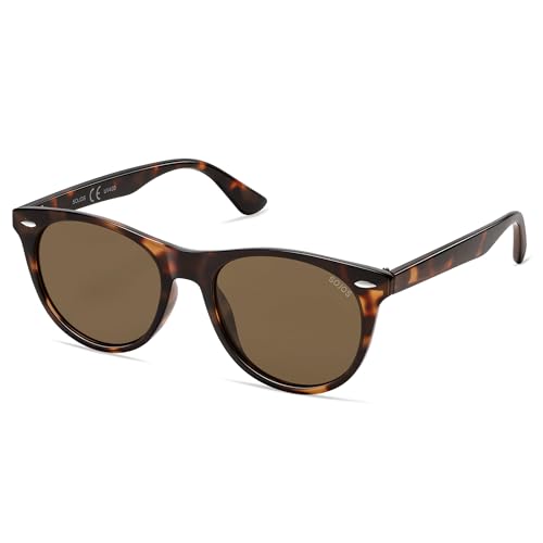 Image of SOJOS Classic Polarized Sunglasses for Women Men Small UV400 SJ2076 | Lightweight Design Frame for All-day Comfort