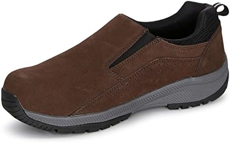 Nevados Men's Butte Hiking Shoes Laceless Suede Water Resistant Boots for Walking, Hiking, Work - Slip Resistant Shoes for Men, Durable, Long-Lasting Brown, 10 M