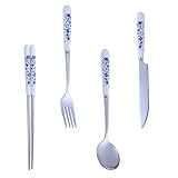 BUTIFULSIC 1satz Edelstahl Besteck mit Gabel Messer Löffel und Chopsticks Flatware für Tisch Party Haushalt Moderne Design Spülmaschinengeeignet