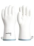 Wahoo Liquid Silicone Heat Resistant Oven Gloves with CoralAir Liner, Food Grade, Waterproof, White,...
