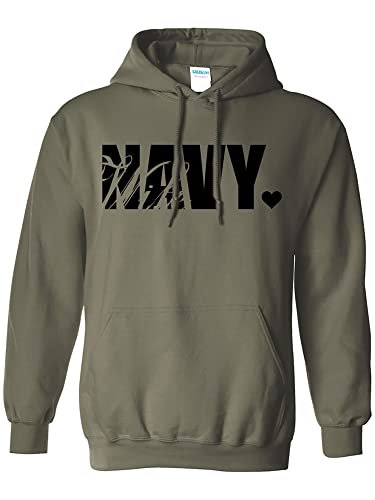 zerogravitee Navy Wife Hooded Sweatshirt in Military Green - Large