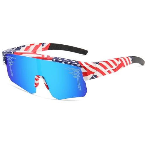 Image of FIXEROS Polarized Fit Over Glasses Sunglasses for Men Women Wrap Around Sports Goggles for Driving Cycling Fishing