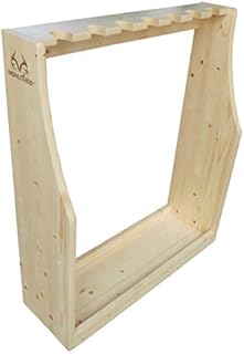 Rush Creek Creations unisex adult Realtree Sporting Floor Reatlree Solid Pine Freestanding 7 Rifle Shotgun Storage Rack Easy Assembly, tan, 0 US