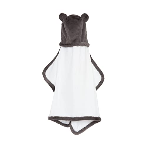 Image of Little Giraffe Luxe Baby Towel with Ears, 24" x 41", Charcoal