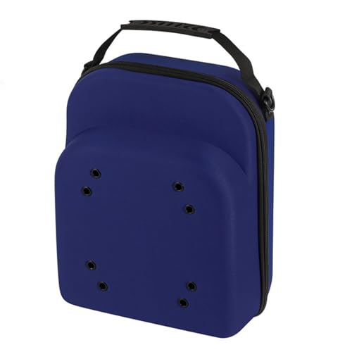Étui de rangement rigide pour casquettes sac transport voyage bleu 33cm