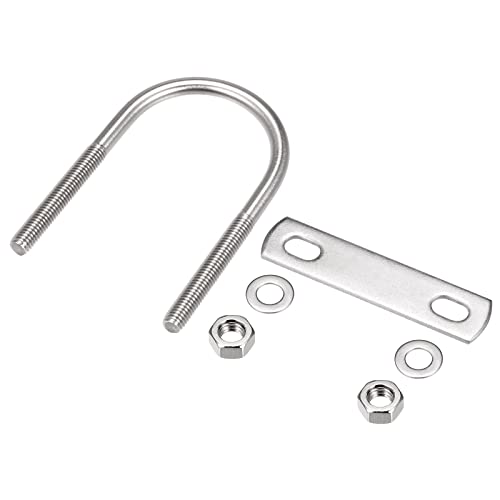 METALLIXITY U Bolts 2 Sets (M8x52x100mm), Round U Bolt 304 Stainless Steel with Accessories - for Construction, Pipe