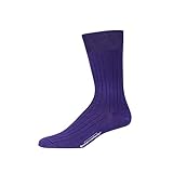 BoardroomSocks Cotton Dress Socks for Men, Mid-Calf Ribbed Executive Socks, Formal Business Socks, Purple (1 Pair)