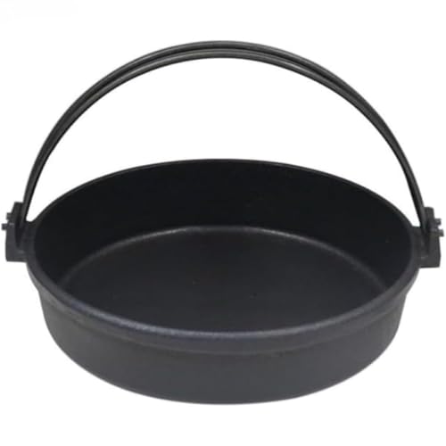 すき焼き鍋 南部ツル付黒焼付 直火用 南部鉄器 すき焼き調理 家庭用 鍋 (18 CM)