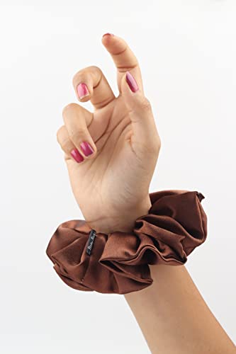 Image of Premium Satin Scrunchies for Women | Hair Bands, Ponytail Holders & Rubber Bands | Oversize, Fluffy, No-Damage Hair Ties | Girls Hair Accessories | Extra Large Size | Pack of 6