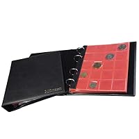 MC.Sammler Album à Pièces 300 Pièces – 14 Feuilles Avec Pochettes 27x27, 35x40, 46x50 Mm – Bleu – Couverture Similicuir