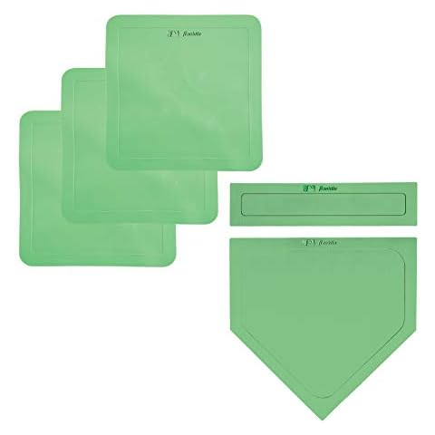 Franklin Sports Kickball + Baseball Base Set - Baseball + Kickball Bases, Home Plate and Pitchers Rubber - Portable Glow in the Dark Throw Down Bases Cover