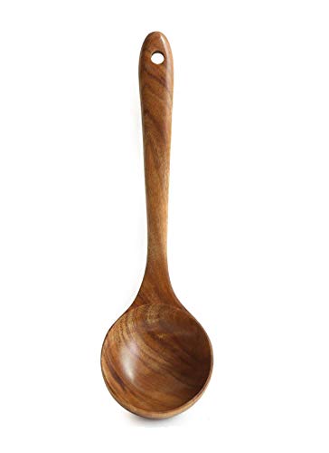Axpdefi Schöpflöffel aus Holz, mit langem Griff, für Suppen, handgefertigt für die Küche und Kochgeschirr Cover