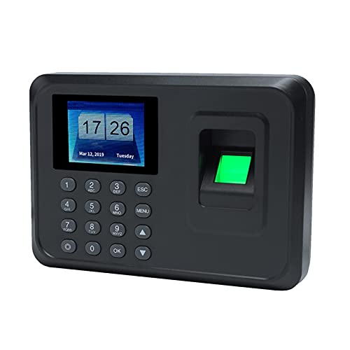 Rejestrator czasu pracy Elektronika biurowa A5 2,4 cala Biometryczny system rejestracji czasu pracy odcisków palców Rejestrator zegarowy Biurowe urządzenie rejestrujące Maszyna elektroniczna (kolor: