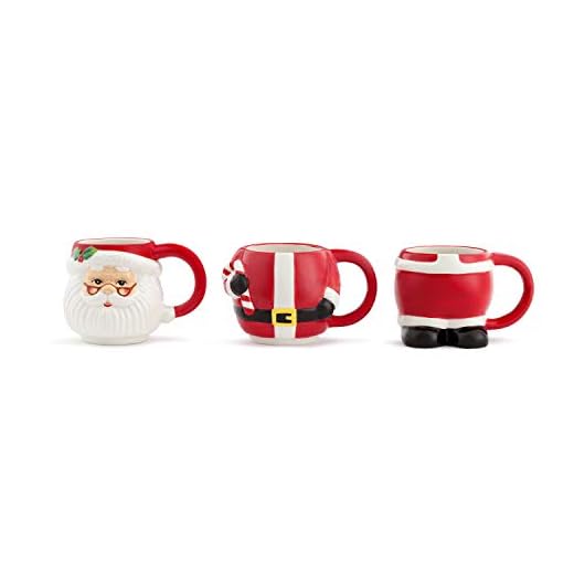 Mr. Christmas Stacking Santa Mugs, One Size, Red,85119, 12 oz