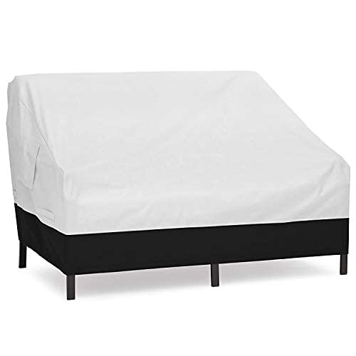 AlaSou Fundas para sillas de patio, funda de sofá de jardín para 2 personas, protector solar impermeable al aire libre y funda para el hogar a prueba de polvo (marrón beige) Cover