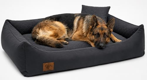 Odolplusz XXL Hundebett 120x90cm - Abnehmbarer, wasserdichter Bezug - Bequemer Hundekorb für große & mittelgroße Hunde - Waschbar & Robust