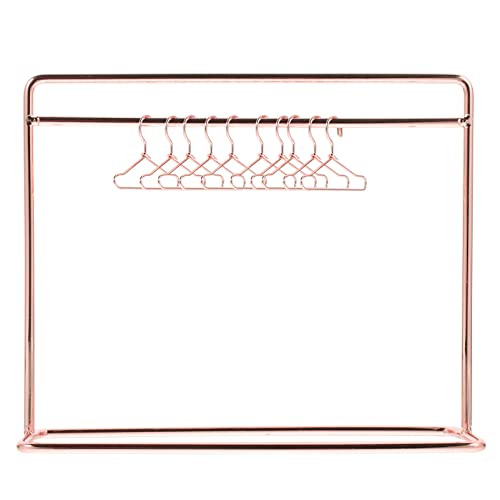 1 Set Doll Apparel Rack Doll Clothes Dry Rack Doll Dress Rack Doll Garment Rack for Dollhouse Dress Outfit Gown?Rose Gold?