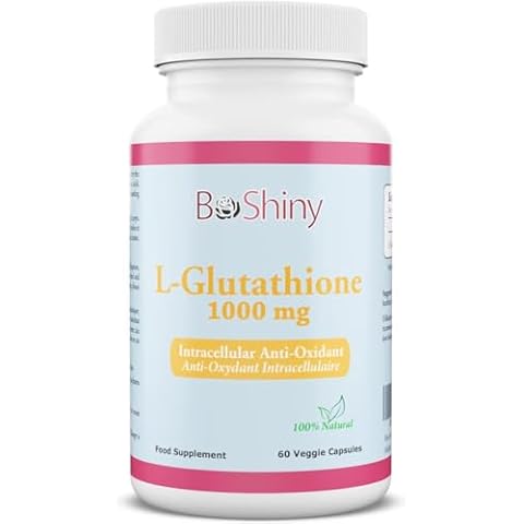 L Glutathione Skin Lightening Brightening Pills 1000 mg Antioxidant Anti Aging to Support Liver Health & Detox Help Immune & Brain Function Reduce Free Radical Damage Vegan 60 Capsules Cover