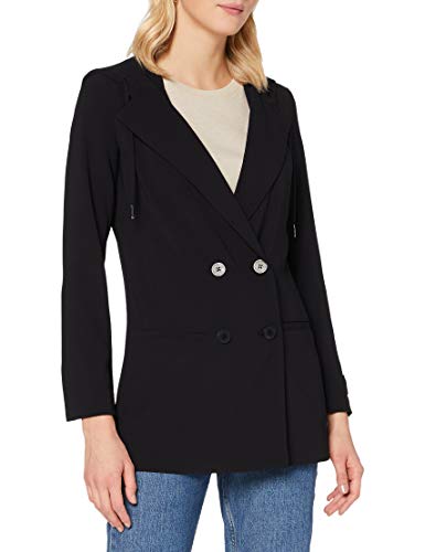 A|X Armani Exchange Women's Double-Breasted Hooded Blazer, Black, 8