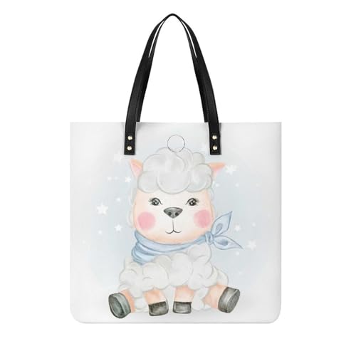 Sac à main shopper mouton adorable pour femmes 39x39cm