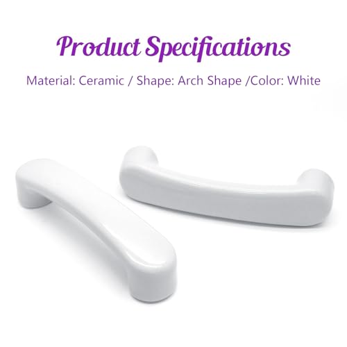 Boutons de commode en forme d'arche céramique blanche 7,6 cm faciles à poser - 4