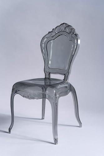 Biscottini Sedie in Policarbonato - Sedia Cucina Soggiorno 53x50x97,5 cm - Poltrone Barocche Sala da Pranzo Camera da Letto - Poltrona in Plastica da Esterno Impermeabile Moderna Matrimonio Cerimonie