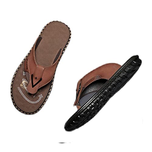 Non-Slip Flip Flops,Ultra-Soft Slippers Bathroom Non-Sli,Open Toe Soft Slippers, Non-Slip Massage Shower Spa Bath Pool Gym House Sandals For Indoor & Outdoor (Color : Brown, Size : EUR40)