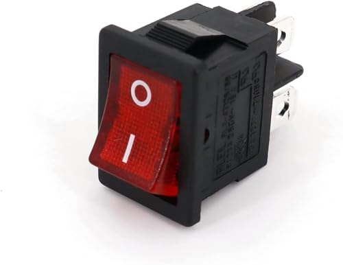 Interrupteur à bascule 4 broches DPST avec boîtier isolant et voyant rouge durable - 3