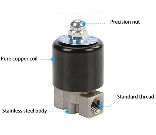 Électrovanne en acier inoxydable normalement ouverte 230VAC action directe - 4