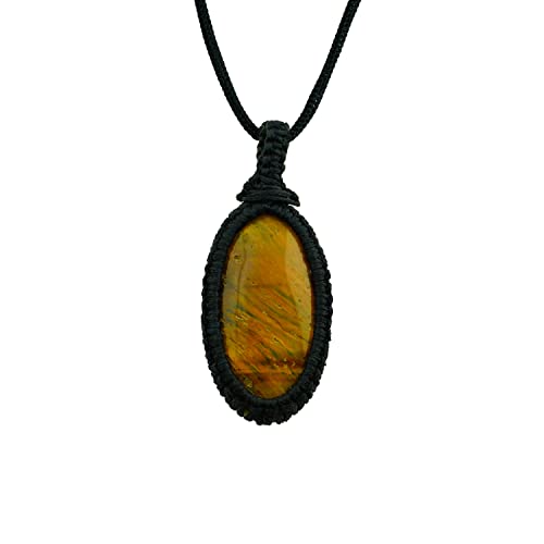 Image of REMEDYWALA Gemstone Macrame Pendant for Reiki & Crystal Healing, Natural Stone