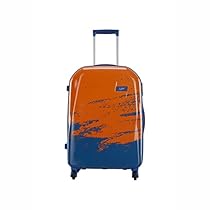 Skybags Horizon 67cm Polycarbonate Hardsided Medium Luggage 4W Orange Dark Blue Strolley