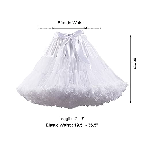 Petticoat Skirt for Women Under Dress 3-Layered Tulle Elastic Waist Tutu — view 5