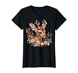 bavaria geschirr blumenmuster Süßes Hirsch T-Shirt Damen & Mädchen mit Rehkitz & Blumen. Kinder Trachtenshirt Damen passend für Wiesn & Oktoberfest, T-Shirt Damen mit Hirschmotiv ohne Spruch. Kinder Trachten T-Shirt Damen und Frauen. Ersatz Tracht T-Shirt Reh Kitz. Tracht Outfit Kinder