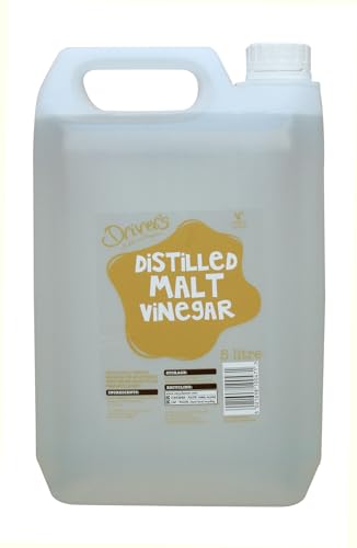 Drivers Distilled Malt Vinegar 5 Litre Bulk Pack | Clear Malt Vinegar for Cooking Pickling & Preserving