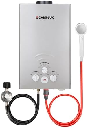 Camplux Portable Tankless Water Heater: What Makes It Stand Out? 8 CAMPLUX Portable Tankless Water Heater, 2.11GPM, 55,000 BTU Propane, BW211G, Grey