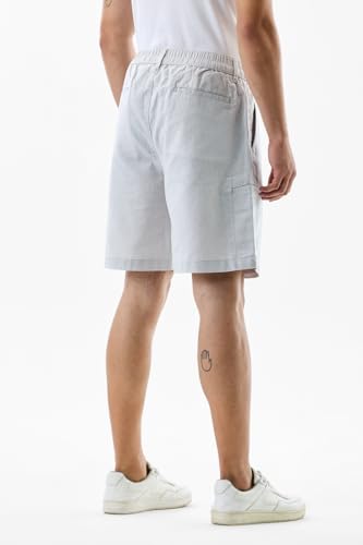 Image of SNITCH Men Casual Shorts | Regular Fit Mid Rise Solid Pattern | 100% Cotton Smooth Texture with Drawstring Closure & Elastic Waistband for Summer & Club Wear