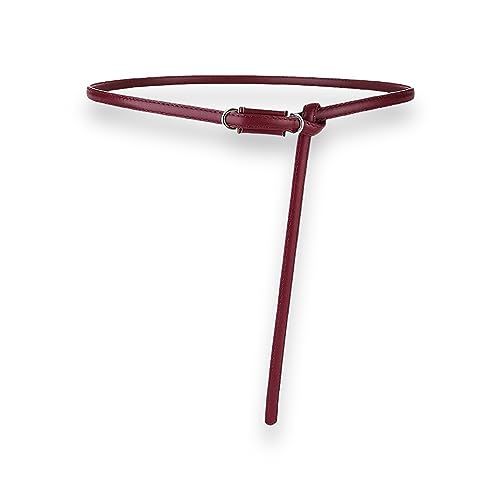 Women's Belts Adjustable Skinny Slim Soft Genuine Leather Belts Waist Belt Gold Color Alloy Buckle Flexible Knots Waistband