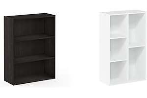 Furinno 5-Cube Open Shelf Bookcase, Dark Espresso