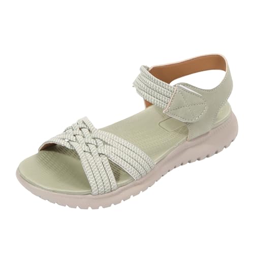 Sandalias planas deportivas para mujer casuales de verano color verde talla 39.5 EU