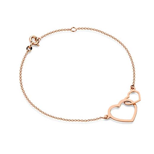 Miore armband dam ankare med berlock hjärta rött guld 9 karat/375 guld, längd 18 cm smycke
