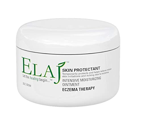 ELAJ All Natural Eczema Skin Care Moisturizing Lotion Cream, Helps Psoriasis, Rosacea, Dermatitis, Anti Itch Hives, Bug Bites, Dry Skin Baby Safe - No Cortisone, Hydrocortisone, Triamcinolone (2oz)