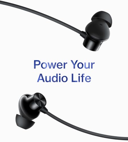 Image of 1+ Wireless Bluetooth Neckband Earphones, Black, with ANC, Magnetic On /Off, 28 Hours Playback
