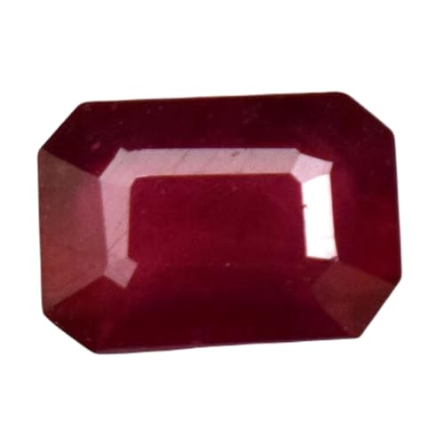 Rubis rouge naturel émeraude de 6,72 mm à facettes pour joaillerie fine
