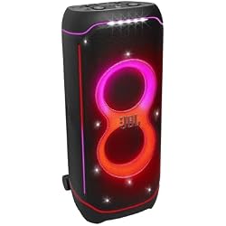 1 of JBL Partybox Ultimate - Multi Purpose Party Speaker, with Wi-fi & Bluetooth Connectivity, Wireless, Lightshow, IPx4 Slashproof, Dual Mic & Guitar Inputs, Handle & Sturdy Wheels, Black